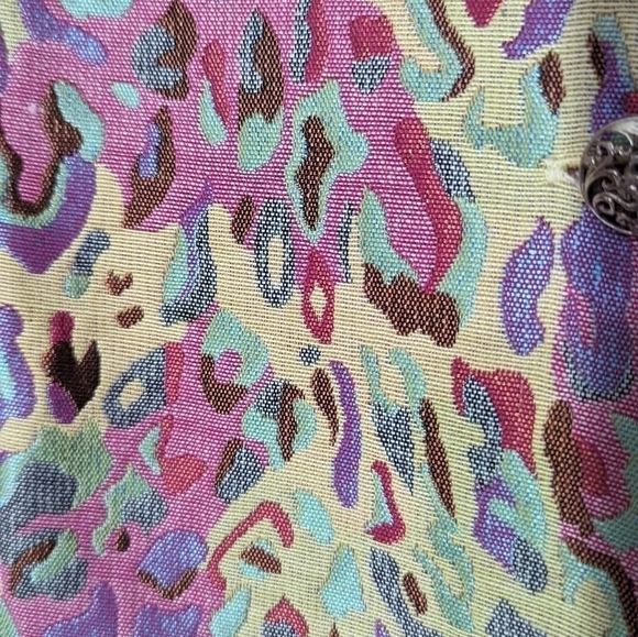 L - Tudor Court | Colourful Cheetah Print Jacket with Silver Cage Buttons - Picture 7 of 9